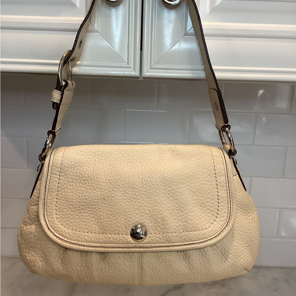 Coach Bag Purse Handbag Leather Soho Pebbled Flap Shoulder Pocketbook Designer